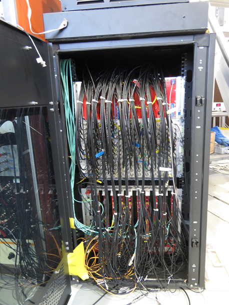CCM detector electronics and cabling rack