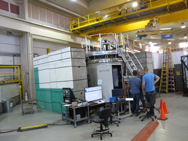 CCM detector after installation with team members working beside it