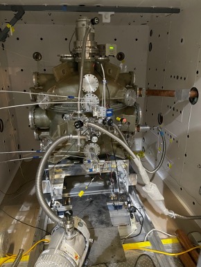 nEDM chamber installed at the experimental beamline