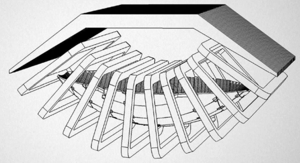 Schematic geometry of the UCNτ Halbach permanent-magnet array