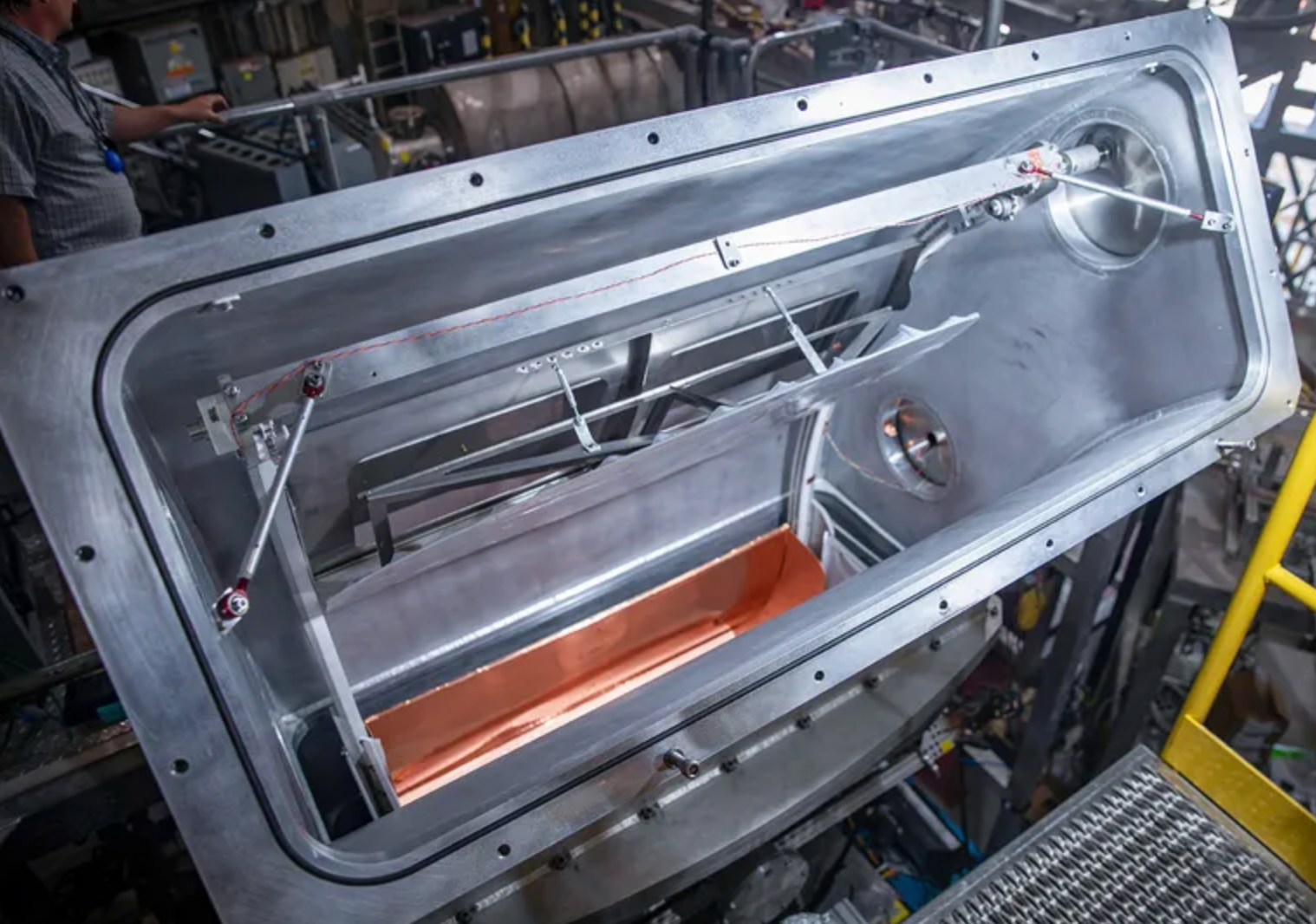 Interior of the UCNτ+ vacuum extension during installation